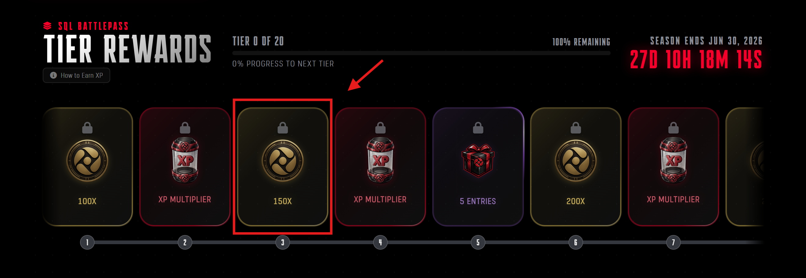 Battlepass screen showing credits as a reward on the rewards page